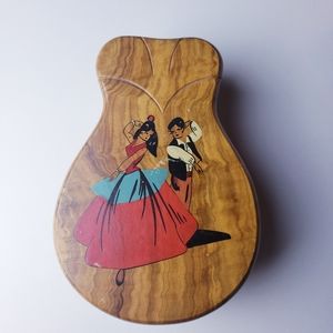 Vtg musical box wooden Spain La Paloma